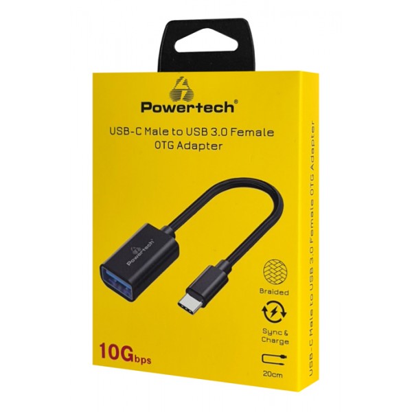 POWERTECH αντάπτορας USB-C σε USB 3.0 PTR-0146, 10 Gbps, γκρι - USB-C (Type-C)