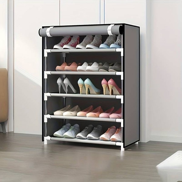 HOME USE υφασμάτινη παπουτσοθήκη HUH-0180 με 5 ράφια, 60x30x90cm, γκρι - Οργάνωση Χώρου