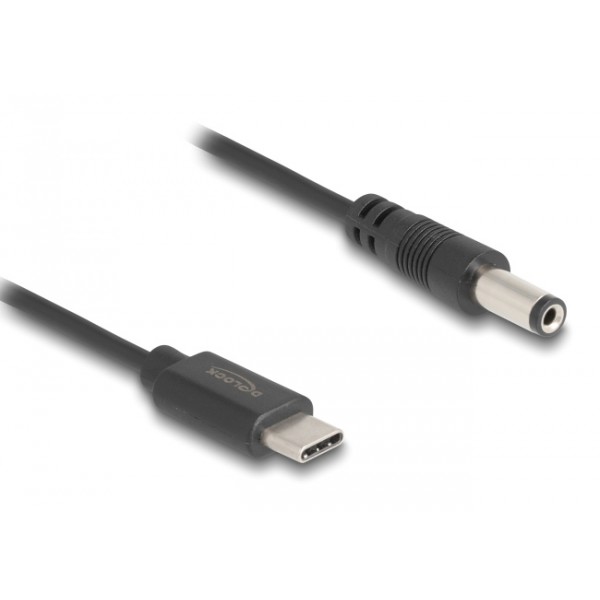 DELOCK καλώδιο USB-C σε DC 5.5 x 2.1mm 85397, 1m, μαύρο - Τροφοδοσία