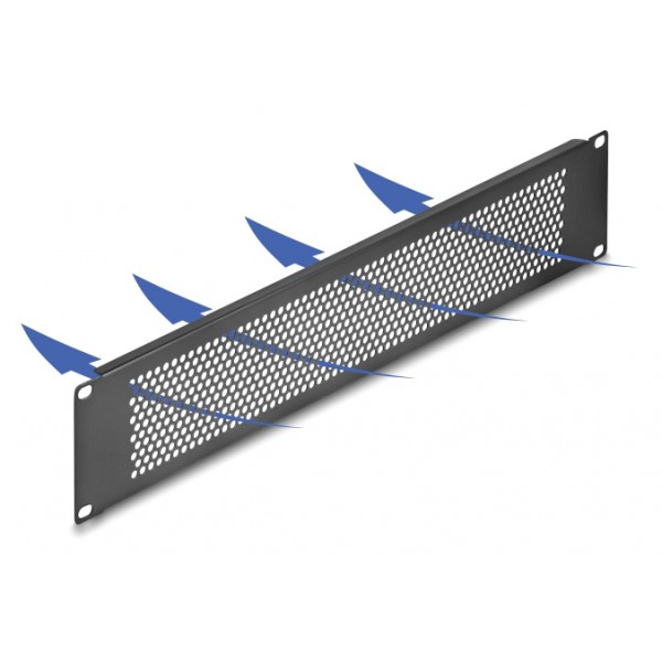 DELOCK κάλυμμα panel 67036 για 19"/2U rack, με αεραγωγούς, μαύρο - Εξοπλισμός IT