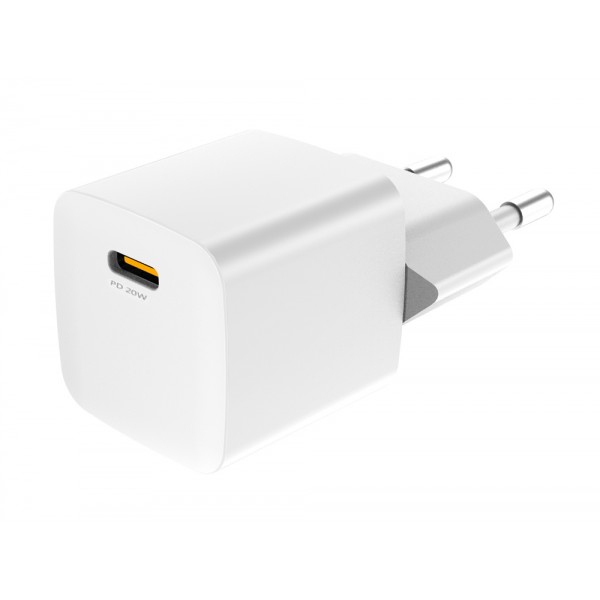 POWERTECH φορτιστής τοίχου PT-1223, USB-C, 20W, λευκός - Φορτιστές Κινητών