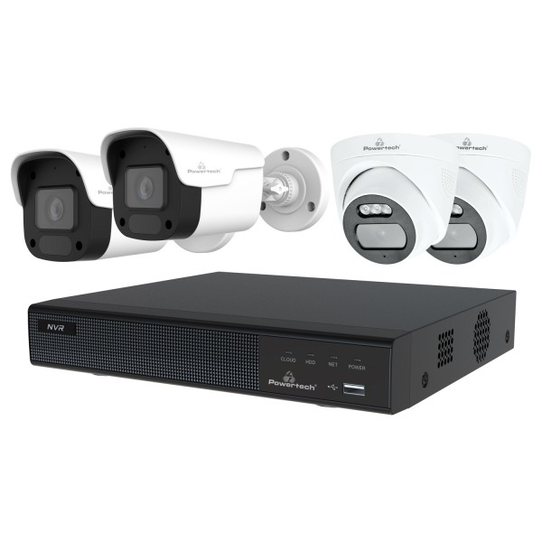 POWERTECH NVR καταγραφικό με 4 κάμερες PT-1233, 4K, 4MP, 9 κανάλια - Καταγραφικά Συστήματα
