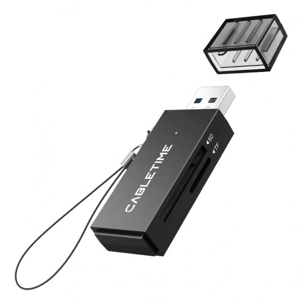 CABLETIME card reader CT-ASD3-PB για SD & micro SD, USB, 5Gbps, μαύρο - Σύγκριση Προϊόντων