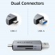 CABLETIME card reader CT-ACSD3-AG, SD/micro SD, USB/USB-C, 5Gbps, γκρι