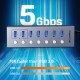 CABLETIME USB hub CT-HUBU7-AG, 7x θυρών, 5Gbps, USB σύνδεση, 1m, γκρι