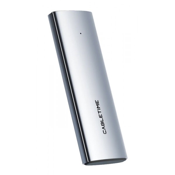 CABLETIME θήκη για M.2 NVMe/SATA SSD CT-SSD03-AG tool free, 10Gbps, γκρι - Θήκες & Trays Σκληρών Δίσκων
