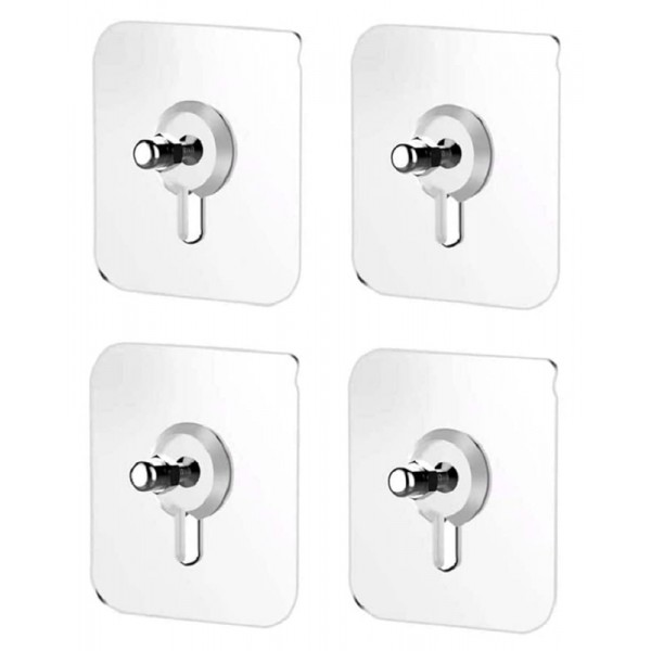 HOME USE αυτοκόλλητες βάσεις HUH-0156, 57x57mm, διάφανο, 4τμχ - Οργάνωση Χώρου