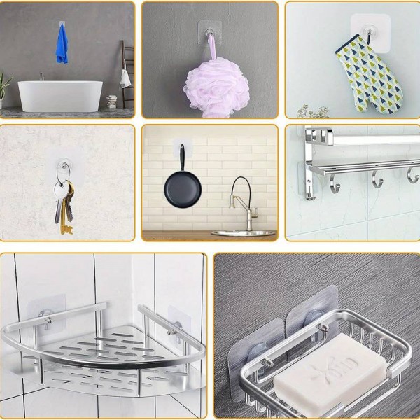 HOME USE αυτοκόλλητες βάσεις HUH-0156, 57x57mm, διάφανο, 4τμχ - Οργάνωση Χώρου