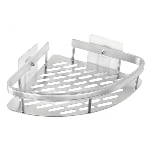 HOME USE γωνιακό ράφι τοίχου HUH-0158, μεταλλικό, 28x5.5x21cm, ασημί - Οργάνωση Χώρου