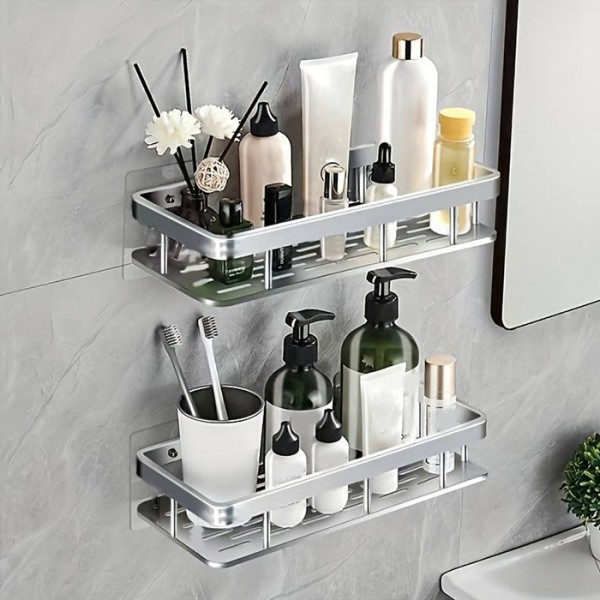 HOME USE ράφι τοίχου HUH-0161, μεταλλικό, 30x5x13cm, ασημί - Οργάνωση Χώρου