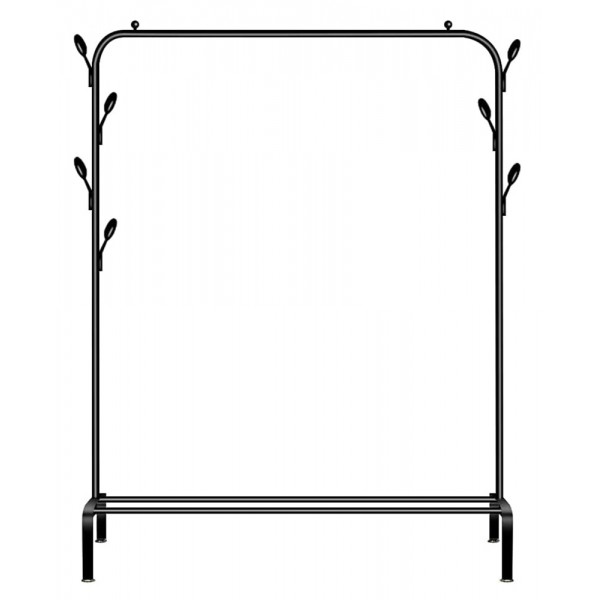 HOME USE κρεμάστρα δαπέδου HUH-0179, μεταλλική, 110x40x150cm, μαύρη - Οργάνωση Χώρου
