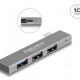 DELOCK USB hub 64274, 3x θυρών, 10Gbps, USB-C σύνδεση, γκρι