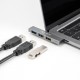 DELOCK USB hub 64274, 3x θυρών, 10Gbps, USB-C σύνδεση, γκρι