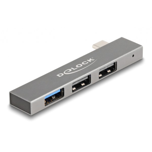 DELOCK USB hub 64274, 3x θυρών, 10Gbps, USB-C σύνδεση, γκρι - USB Hubs - Card Readers