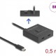 DELOCK USB-C switch 18911, 2 σε 1 bidirectional, 10Gbps, 8K, 100W, μαύρο