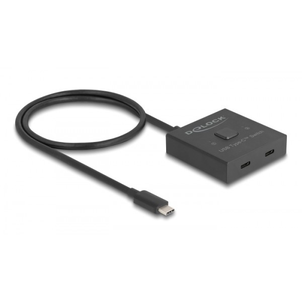 DELOCK USB-C switch 18911, 2 σε 1 bidirectional, 10Gbps, 8K, 100W, μαύρο - KVM - Μετατροπείς