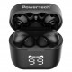 POWERTECH earphones με θήκη φόρτισης PT-1227, TWS, ENC, 30/480mAh, μαύρα