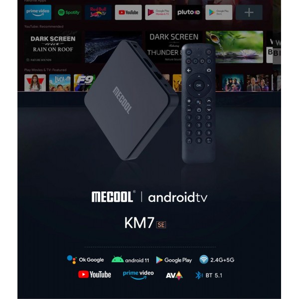 MECOOL TV Box KM7 SE, Google πιστοποίηση, 4K, 2/32GB, WiFi, Android 11 - TV Box