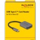 DELOCK card reader 91009 για SD & micro SD, USB-C, 5 Gbps, γκρι
