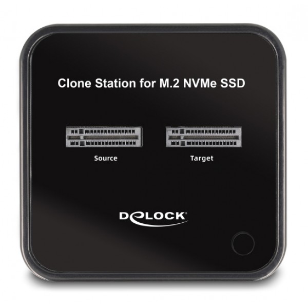 DELOCK docking station για M.2 NVMe SSD 64177, 2 θέσεων, 10Gbps, clone function, μαύρο