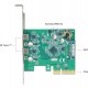 DELOCK κάρτα επέκτασης PCI Express x4 σε 2x USB-C 90397, 10 Gbps