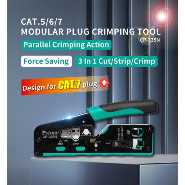 PROSKIT πρέσα ακροδεκτών CP-335N για καλώδια δικτύου CAT 5/6/7 - Πένσες
