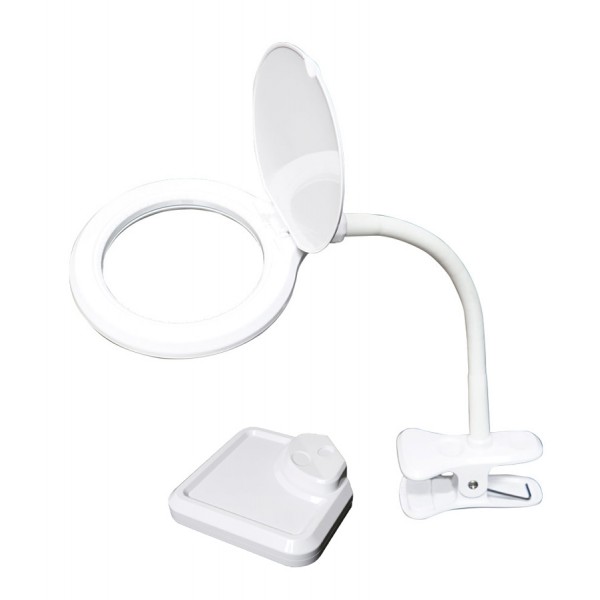 PROSKIT μεγεθυντικός φακός MA-1010U, κλιπ & βάση, LED, 3D 1.75x, λευκός - PROSKIT