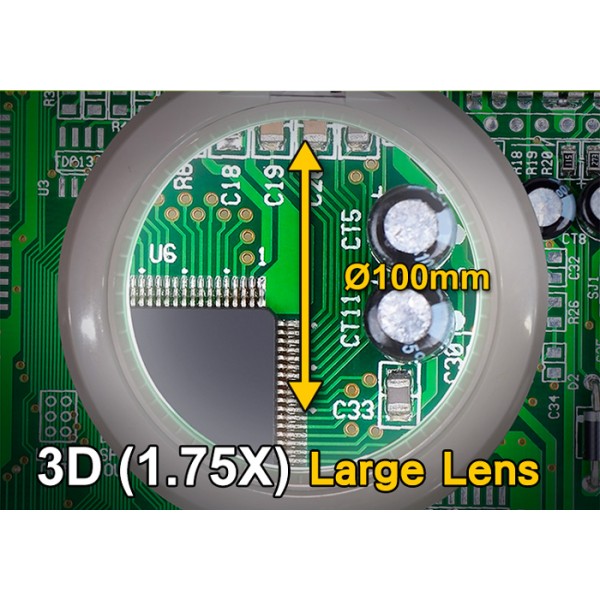 PROSKIT μεγεθυντικός φακός MA-1010U, κλιπ & βάση, LED, 3D 1.75x, λευκός