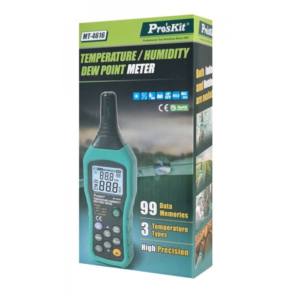 PROSKIT ψηφιακό θερμόμετρο & υγρασιόμετρο MT-4616, -20~60 °C, 0~100% RH - PROSKIT