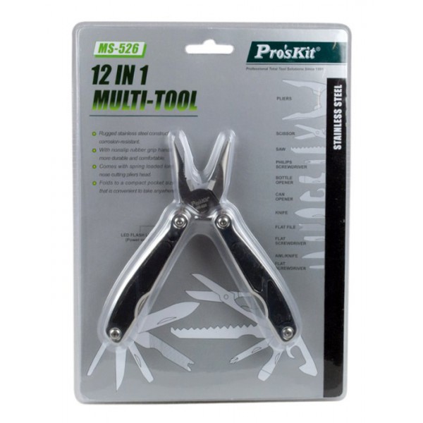 PROSKIT πολυεργαλείο 12 σε 1 MS-526 με θήκη, 155mm - Εργαλεία Χειρός