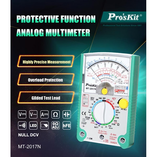 PROSKIT αναλογικό πολύμετρο MT-2017N, DCV, ACV - PROSKIT