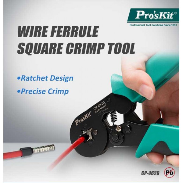 PROSKIT πρέσα ακροδεκτών CP-462G, 0.08-10mm², 175mm - Πένσες