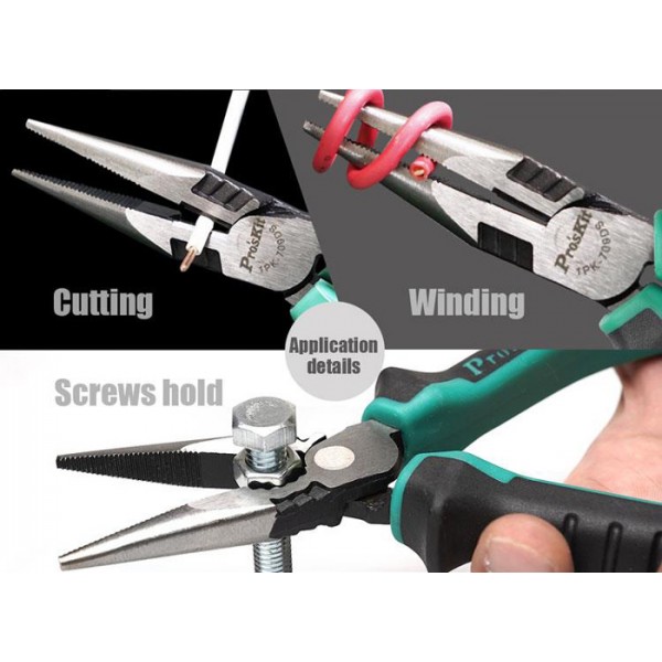 PROSKIT μυτοτσίμπιδο 1PK-709DS με αντιολισθητικές λαβές, 166mm - Πένσες