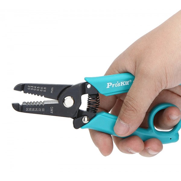 PROSKIT απογυμνωτής καλωδίων 8PK-3001D, 0.2-0.8mm/30-20AWG, 156mm - Πένσες