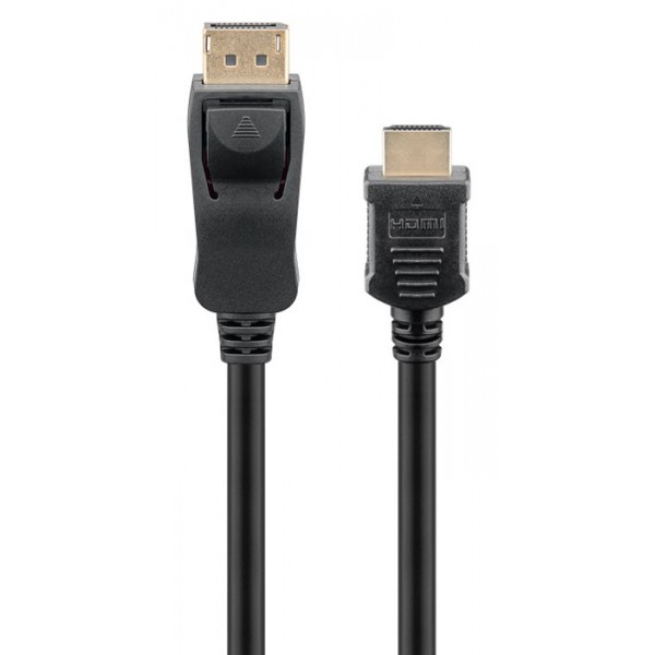 GOOBAY καλώδιο DisplayPort σε HDMI 64837, 4K/30Hz, 3m, μαύρο - Εικόνα