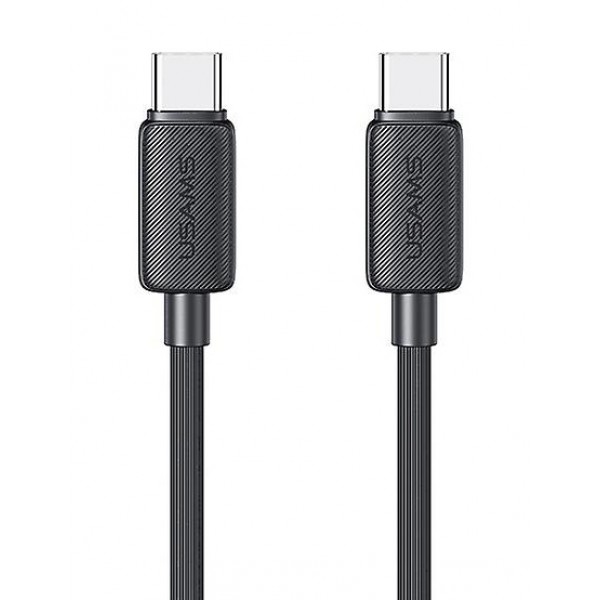 USAMS καλώδιο USB-C σε USB-C US-SJ691, 60W, 480Mbps, 1m, μαύρο - USAMS