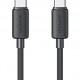 USAMS καλώδιο USB-C σε USB-C US-SJ691, 60W, 480Mbps, 1m, μαύρο
