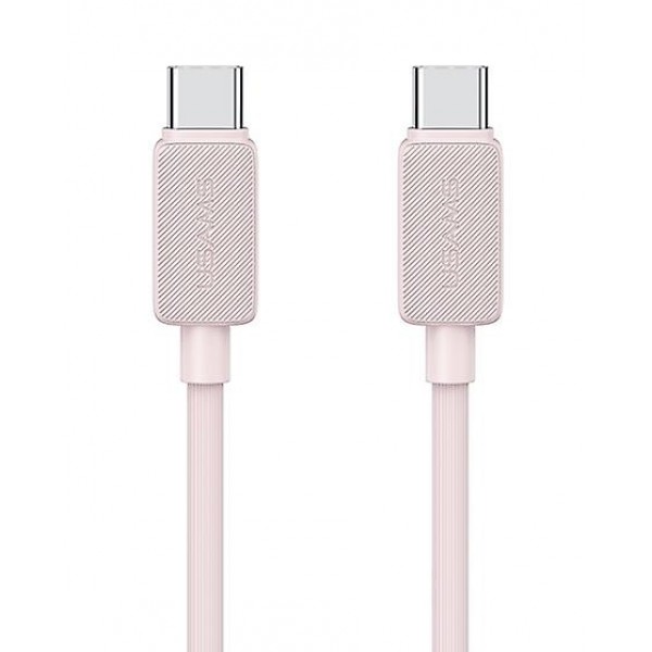 USAMS καλώδιο USB-C σε USB-C US-SJ691, 60W, 480Mbps, 1m, ροζ - USAMS