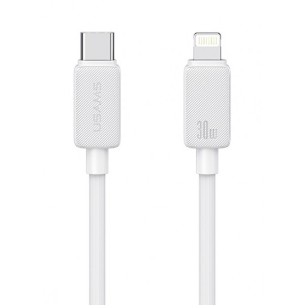USAMS καλώδιο Lightning σε USB-C US-SJ692, 30W, 480Mbps, 1m, λευκό - USAMS