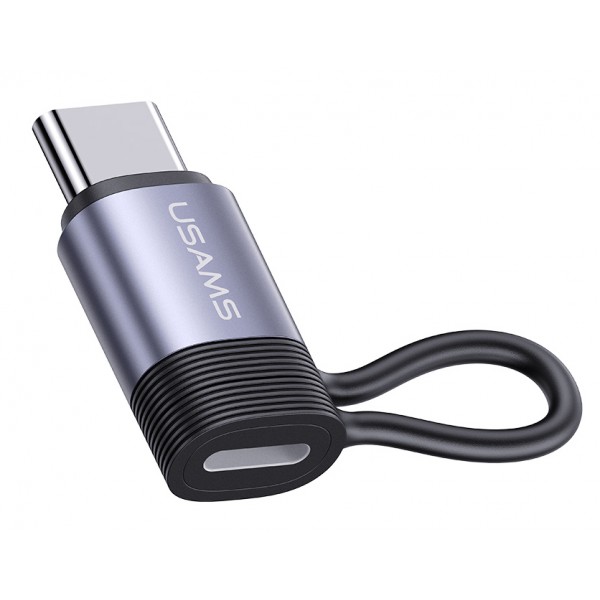 USAMS αντάπτορας USB-C σε Lightning US-SJ677, 30W, 480Mbps, γκρι - USAMS