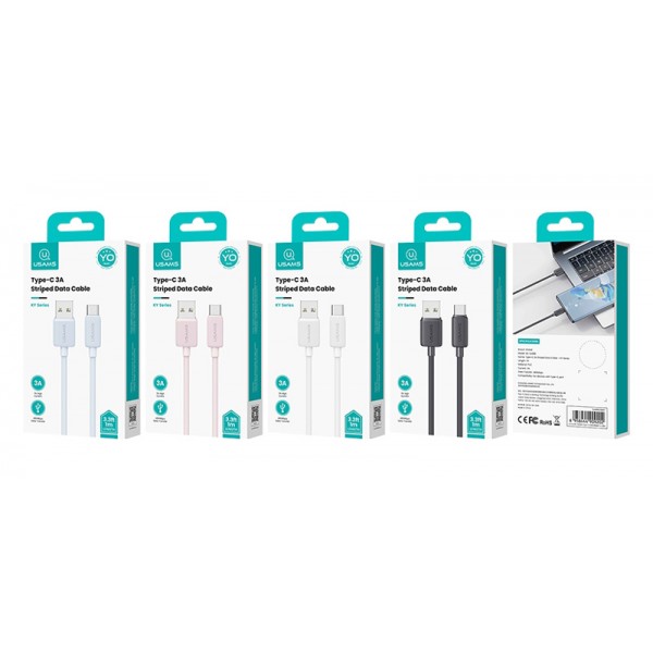 USAMS καλώδιο USB-C σε USB US-SJ688, 3A, 480Mbps, 1m, λευκό