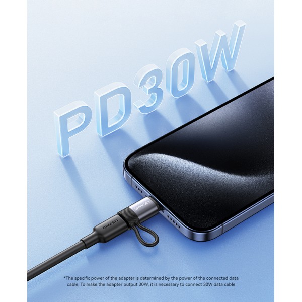 USAMS αντάπτορας USB-C σε Lightning US-SJ677, 30W, 480Mbps, γκρι - USAMS