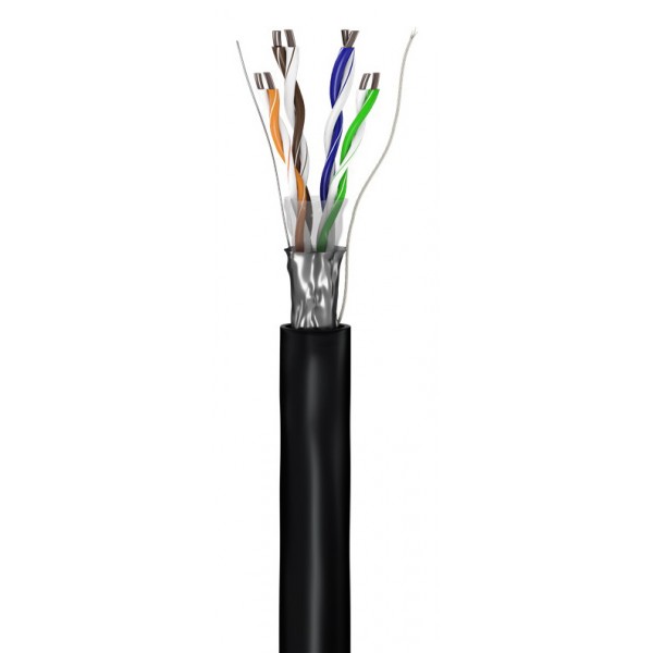 GOOBAY καλώδιο δικτύου 57294, CAT 5e F/UTP, CCA, έως 40m, 100m, μαύρο - GOOBAY