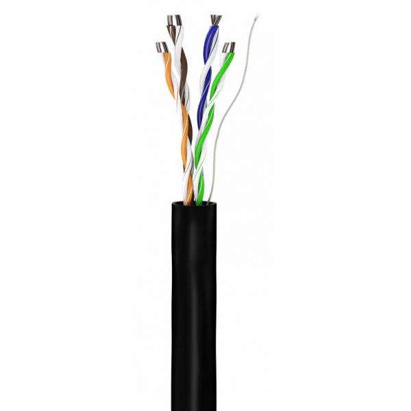 GOOBAY καλώδιο δικτύου 57198, CAT 5e U/UTP, CCA, έως 40m, 100m, μαύρο - GOOBAY