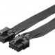 GOOBAY καλώδιο 8 pin σε 2x 6+2 pin PCIe 59714, 23cm, μαύρο