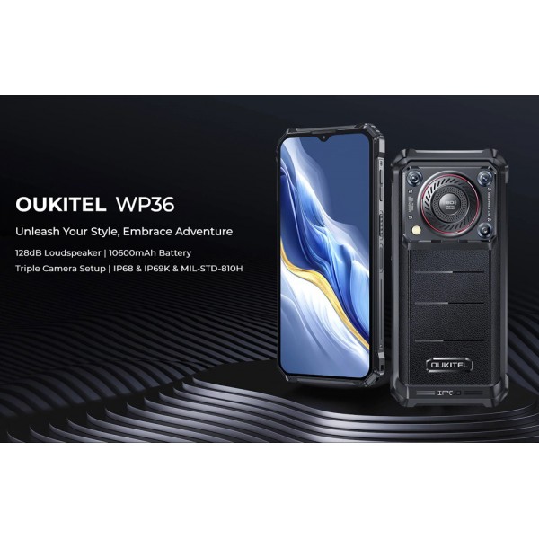 OUKITEL smartphone WP36, 6.52", 8/128GB, IP68/IP69K, 10600mAh, μαύρο - Smartphones