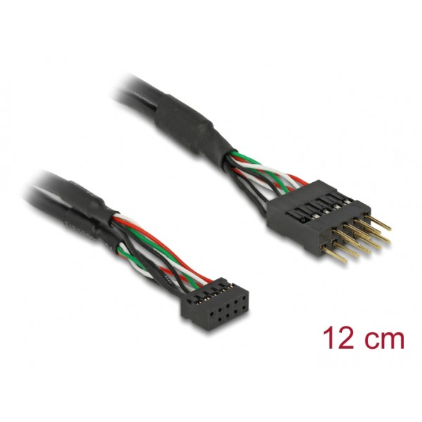 DELOCK καλώδιο USB 2.0 10-pin 2mm σε 2.54mm 41977, 480 Mbps, 12cm - Εσωτερικά PC