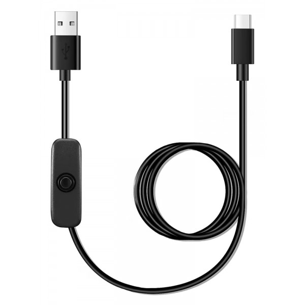 POWERTECH καλώδιο USB-C σε USB CAB-UC085 με διακόπτη, 2A, 2m, μαύρο - Powertech