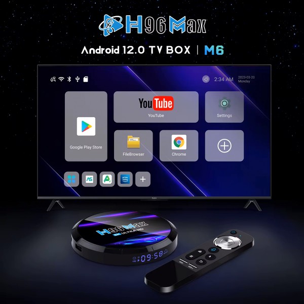 H96 TV Box Μ6, 8K, H618, 4/32GB, WiFi 6, Android 12 - H96