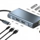 POWERTECH docking station BYL-2311 8 θυρών, USB-C σύνδεση, 100W PD, γκρι